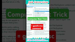 Windows Powerful shortcut Tricks gpeditmsc command in computer windows gpeditmsc shorts [upl. by Akeimat187]