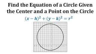 Ex Find Standard Equation of a Circle Given Center and Point on the Circle [upl. by Anallij]