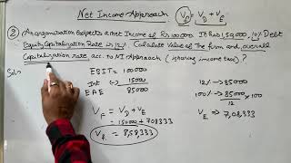 3 NI Net Income approach NOINet Operating Income Approach Practical Questions Capital Structure [upl. by Puri]