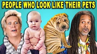 10 PHOTOS OF PEOPLE WHO LOOK LIKE THEIR PETS w ADULTS React [upl. by Tamarra]