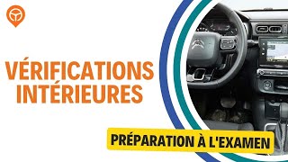 Examen de permis de conduire Questions Vérifications intérieures 2024 [upl. by Ahtnamas118]