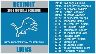 2024 Detroit Lions Football Schedule [upl. by Amarillas]