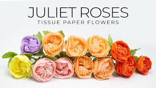 How To Make Tissue Paper Roses Making A Flower Out of Tissue Paper DIY Paper Juliet Roses [upl. by Htaek]