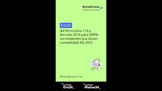 🚨Excel del formulario 110 y formato 2516 para DRPN no residentes que llevan contabilidad AG 2023 [upl. by Kenlee600]