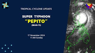 Press Briefing Super Typhoon PepitoPHManyi at 1100 AM  Nov 17 2024Sunday [upl. by Rube]