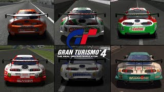 Gran Turismo 4  All Toyota Supra JGTC Race Cars [upl. by Dlarrej]