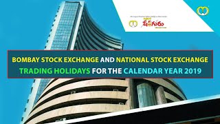 BSE NSE Trading Holidays for the year 2019 [upl. by Zosima]