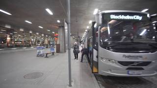 Sweden bus night ride  Flygbussarna  from Arlanda Airport Terminal 5 to Stockholm City [upl. by Alletneuq]