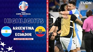 HIGHLIGHTS  Argentina 1421 Ecuador  Copa América 2024  4tos  TUDN [upl. by Benedic]