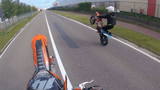 WHEELIES with the BETA BOYS  KTM EXC 125  Beta RR 125  FMF shorty [upl. by Erland]