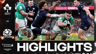 HIGHLIGHTS  ☘️ IRELAND V SCOTLAND 🏴󠁧󠁢󠁳󠁣󠁴󠁿  2024 GUINNESS MENS SIX NATIONS RUGBY [upl. by Kliment]