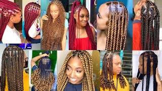 Knotless Box Braids Hairstyles for Black Women  Perfect Knotless Braids Hairstyles Styles [upl. by Butch]