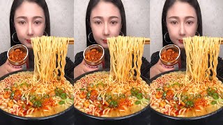 Eating scrumptious spicy noodles while watching ASMR [upl. by Nelrah]