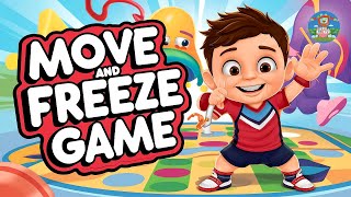 Move and Freeze Song for Children  Freeze Dance Game for Kids  Brain Break  Vkidstv [upl. by Ahcire]