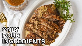 CROCKPOT BBQ BRISKET  FOUR INGREDIENTS [upl. by Drislane]