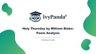 Holy Thursday by William Blake Poem Analysis  Free Essay Example [upl. by Wildon]