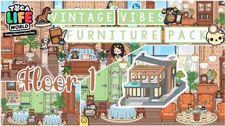 VINTAGE VIBES FURNITURE PACK HOUSE DESIGN 🤎🏠FLOOR 1 TOCA BOCA NEW UPDATE [upl. by Kcirdorb254]