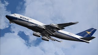 London LHR to New York JFK in a 747 BOAC Retro Livery 747 [upl. by Gabrila22]