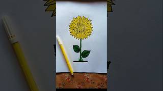 how to draw sunflower step by step sunflower drawing sunflower art sunflower art trendingshorts [upl. by Tertia384]