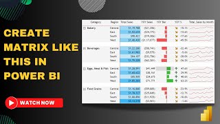 Transform Boring Matrix into Beautiful Visual in Power BI  Easy Tips amp Tricks  MiTutorials [upl. by Odla]