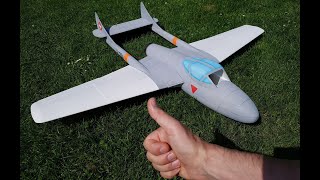 De Havilland Vampire T55 RC Test of the new wings setup [upl. by Odnalo]