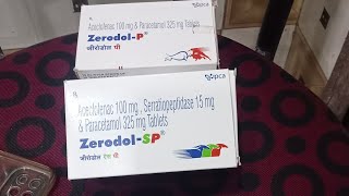 Zerodol SP Aceclofenac100mg serratiopeptidase 15mg and paracetamol 325 mgshots [upl. by Eilyk]