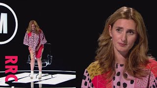 Jessica Knappett dramatic walk on and sit down in spotted dress [upl. by Devinna406]