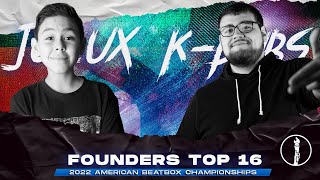 JOLLUX vs K DUBS  Top 16 Battle  The Founders Tournament  American Beatbox Championships 2022 [upl. by Htebzile]