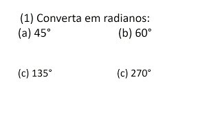 CONVERSÃO DE GRAUS PARA RADIANOS [upl. by Orestes]