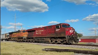 SB CPKC grain reroute on Cherokee sub union Pacific 3 railroads CP BNSF KCS [upl. by Ybocaj]