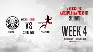 LIVE MCNC WEEK 4  DAY 12  MATCH 42  NINEBALL VS PRANKSTER mobilelegends magicchess [upl. by Wilkison]