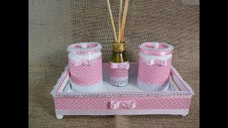 Latas decoradas com tecido Kit Higiene [upl. by Meghan]