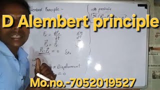 What is Dalembert principle Classical machenics bsc msc [upl. by Elna791]