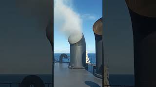 🚢ship main engine funnel exhaust🚢ship sailing atsea [upl. by Trah]