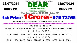 🔴 Evening 0800 PM Dear Nagaland State Live Lottery Result Today ll Date23072024 ll [upl. by Yaniv]