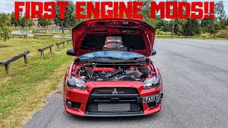 The Cheapest Evo X In The Country Gets Its First Mods Part 2 Catch Can Heatshields and more [upl. by Nomyad]