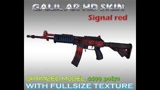 CSGO Galil AR Signal red HD skin for CS 16 [upl. by Niknar286]