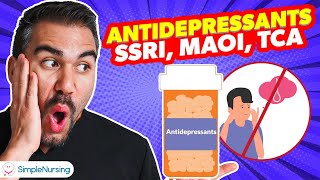 Pharmacology  Antidepressants  SSRI MAOI TCA SNRIs nursing RN PN MADE EASY [upl. by Sergo207]