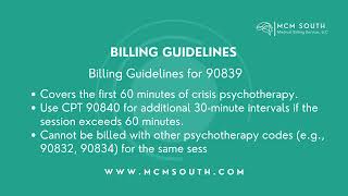 CPT Code 90839 Crisis Therapy Overview by MCM SOUTH [upl. by Farra]