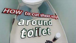 How to cut sheet vinyl around toilet [upl. by Langer906]