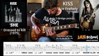 Kiss She Ace Frehley Guitar Solo with TAB [upl. by Ogaitnas]