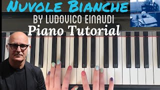 Nuvole Bianche by Ludovico Einaudi  Easy Piano Tutorial [upl. by Sully]