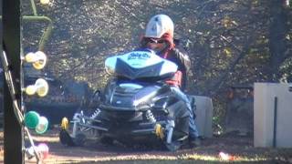 4 Stroke vs 2 Stroke Jiacobbes Outlaw Snowmobile Grass Drags Choice One Motorsports Ontario NY [upl. by Ahsytal489]