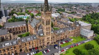 Overlooking the University of Glasgow from the sky [upl. by Lamberto]