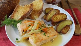 SALMONE FINOCCHIO E ARANCIA in una padella ricetta salmone e finocchio SALVACENA IN UNA PADELLA [upl. by Siegler]