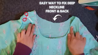 How to Fix Deep Neckline  How to Fix Low Neckline  Low Neckline Hacks  How to Fix Deep Neck [upl. by Shena]