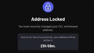 Celsius Network Address Lock  Cant Withdraw My Crypto [upl. by Karalee]