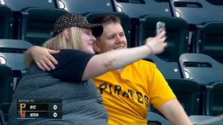 youtuber urinatingtree gets featured on the fancam at the piratesmets game [upl. by Ytinav]