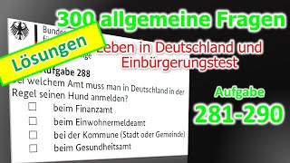 Leben in Deutschland und Einbürgerungstest 20232024 Aufgabe 281290Lösungen [upl. by Marcin559]