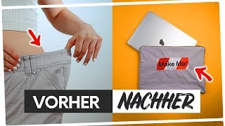 Aus alt mach NEU Laptoptasche nähen OHNE Schnittmuster [upl. by Annaihr]